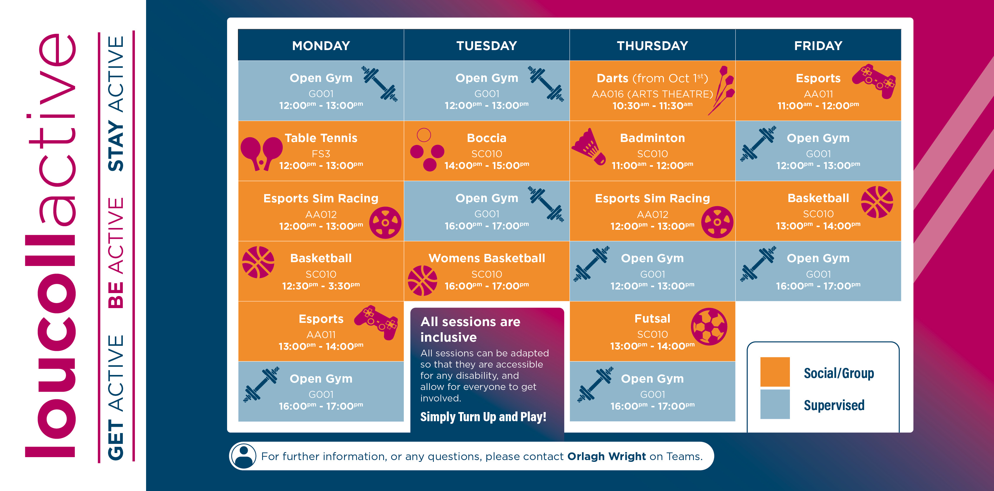 Loucoll Active Loughborough Timetable