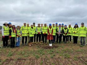 Brooksby campus staff celebrate the ground-breaking of the new Agri-Tech centre