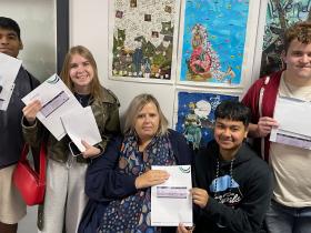 GCSE students celebrate results with their progress tutor