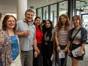 Paretns and students at Level 3 results day 2025 Loughborough College