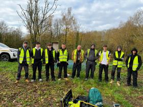 Students and staff at Snibston Colliery Park