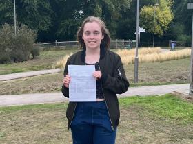 Nat with her exam results