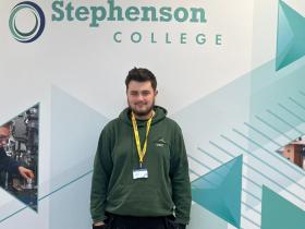 Alumni Freddie on his recent visit to Stephenson College