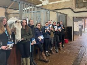 Equine students in the stables at Brooksby College