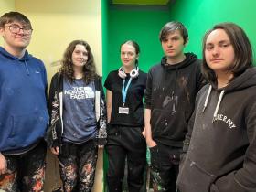 Students on the Painting and Decorating course at Stephenson College