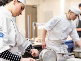 Students in the kitchen