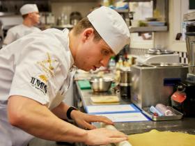 Toby Whitehead in the kitchen during the Young National Chef competition
