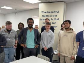 MP Jeevun Sandher with degree students
