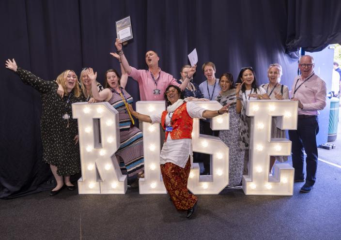 Staff celebrate at the RISE Awards