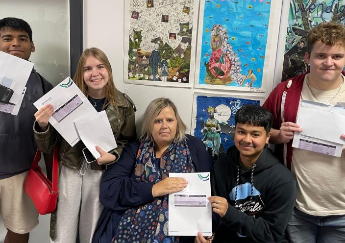 GCSE students celebrate results with their progress tutor