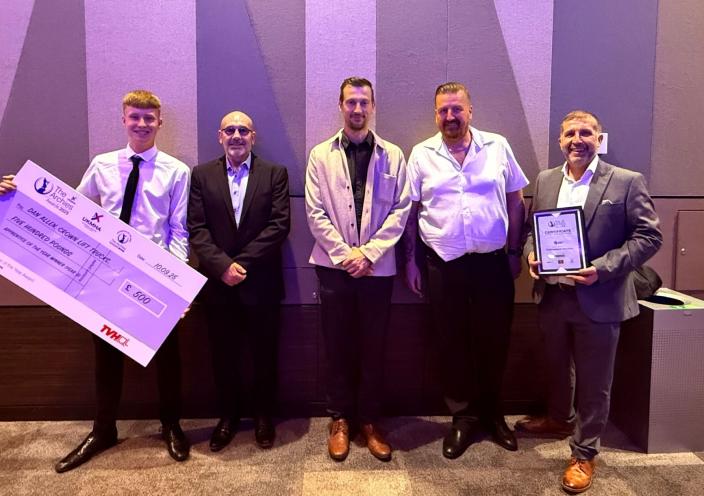Stephenson College Apprentices hold their prize from the Archies Awards
