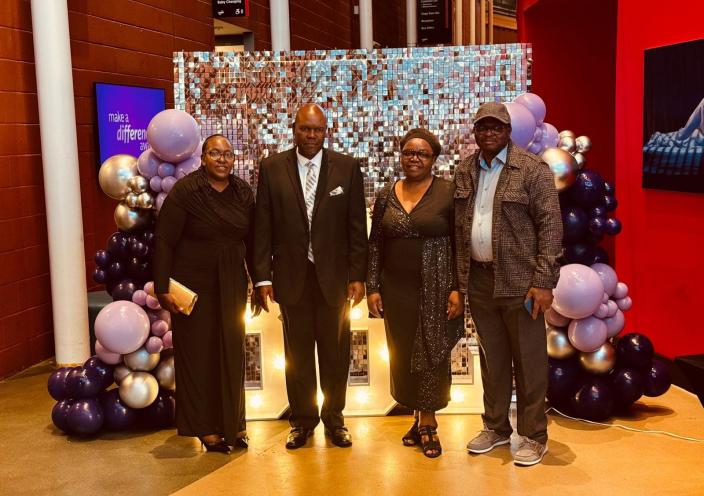 Patty and her family celebrate her high commendation