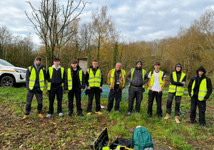 Students and staff at Snibston Colliery Park