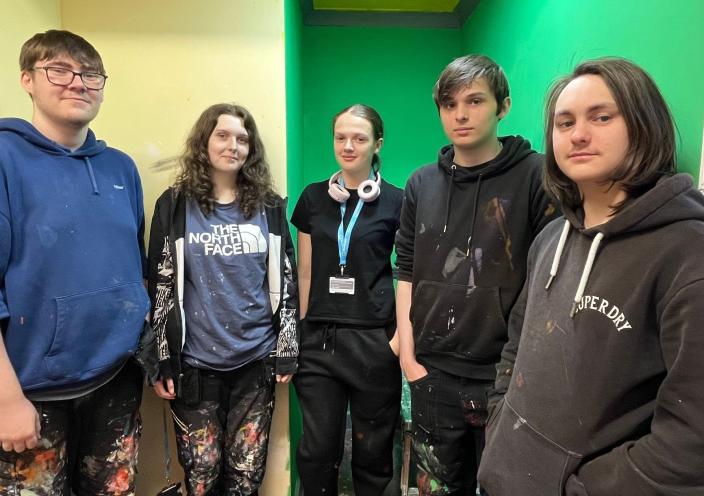 Students on the Painting and Decorating course at Stephenson College