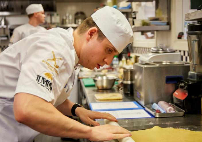 Toby Whitehead in the kitchen during the Young National Chef competition