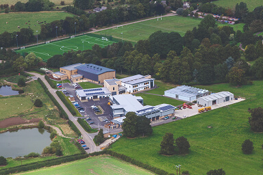 Aerial photo of the Brooksby Campus