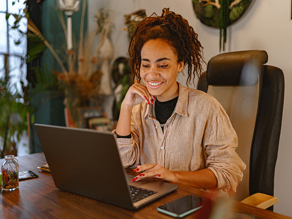 Woman sitting at a desk