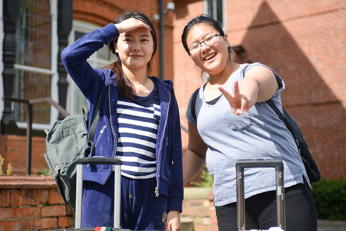 A pair of smiling international students