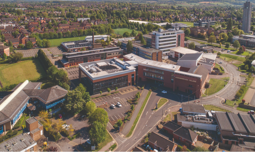 Drone shot of Loughborough College