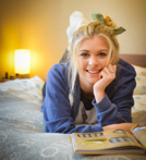 Girl on a bed