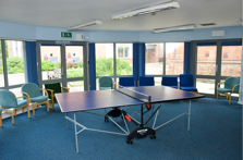 Table tennis in the common area