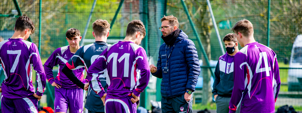 An academy football coaching session