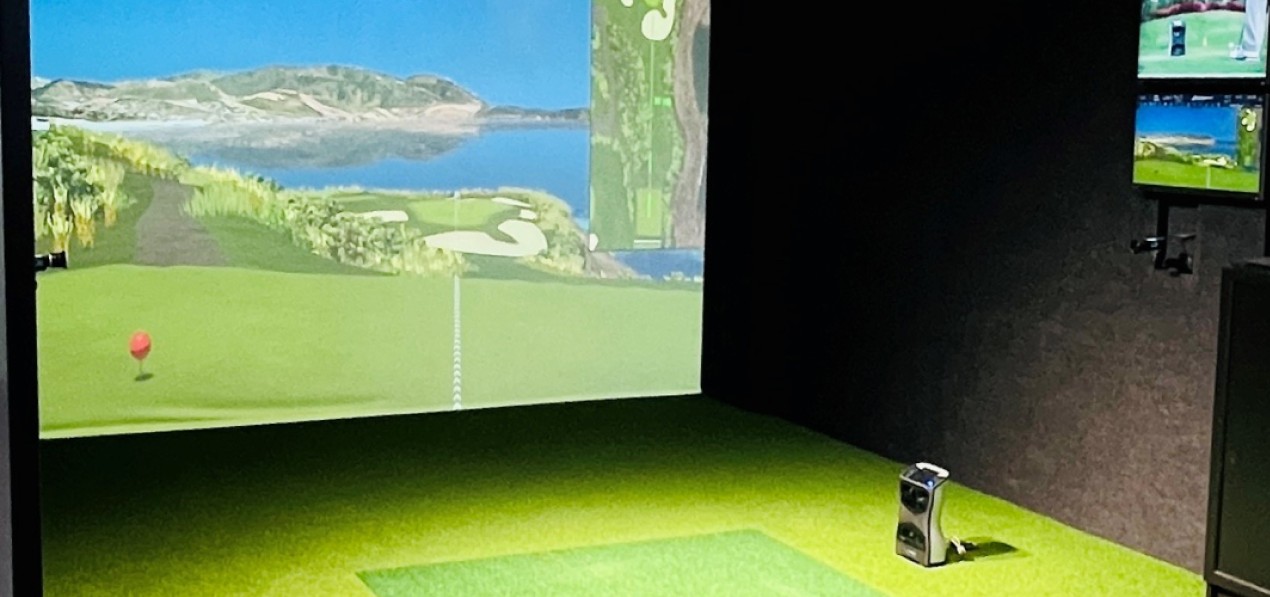 The golf training room.