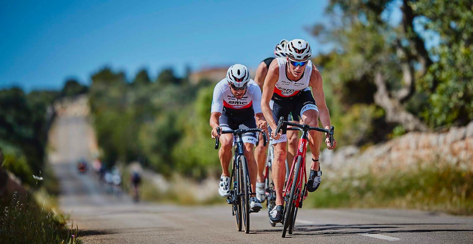 A group of road cyclists.