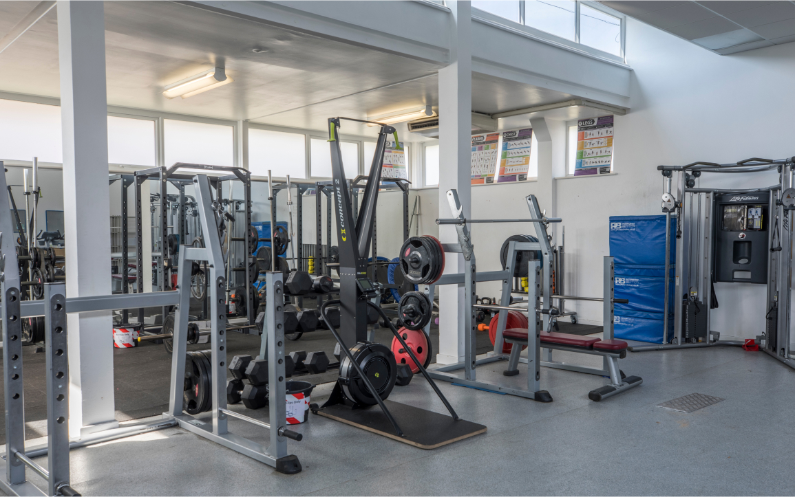 A free-weight gym