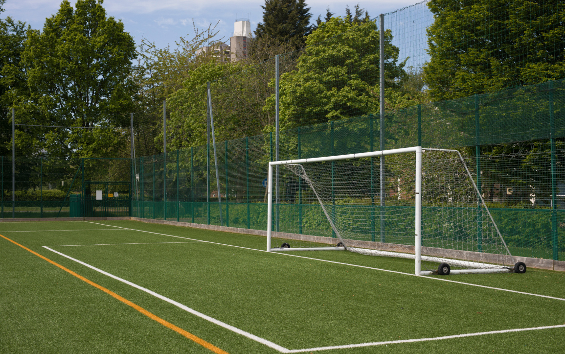 Rubber crumb football pitch