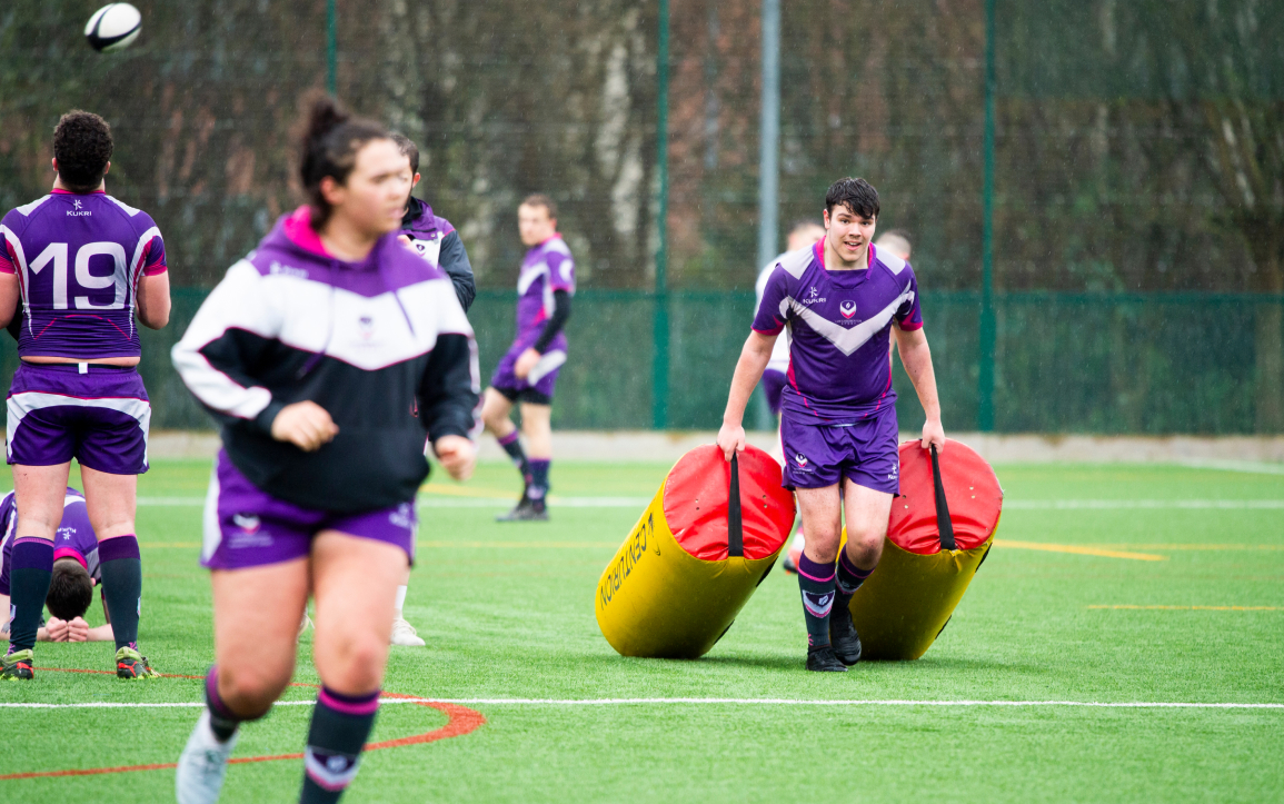 Rubber crumb rugby pitch
