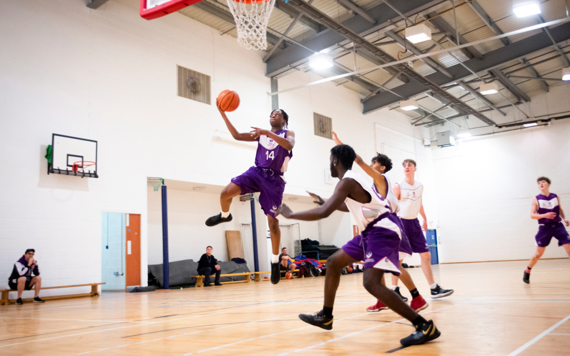 A basketball game
