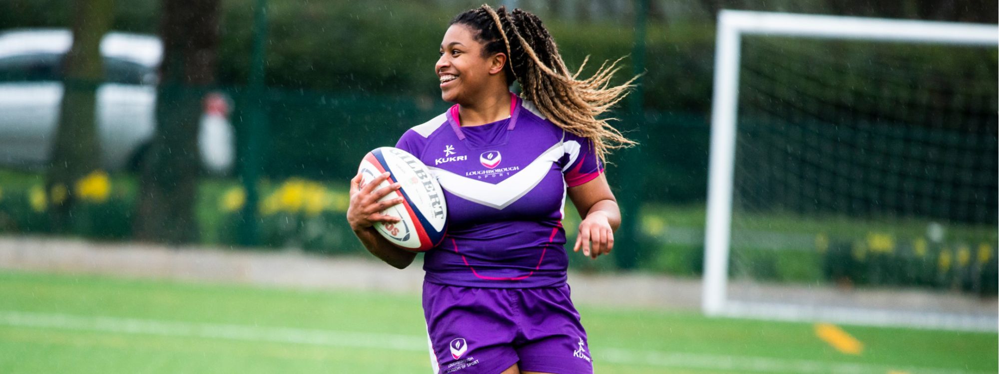 A female rugby player.