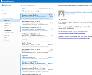 Screenshot of Office Outlook