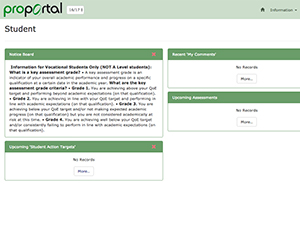 Screenshot of the Student ILP