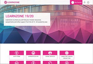 Screenshot of the FE Learnzone page