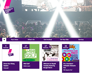 Screenshot of the Loughborough Students' Union website